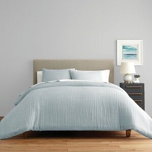 Nestwell Texture Gauze 3-Piece Full/queen Comforter Set In starlight blue NEW
